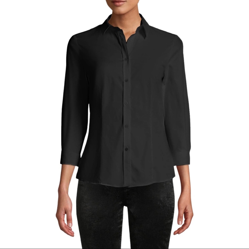 NEW - Carolina Herrera Fitted Cotton Button Blouse Size 8